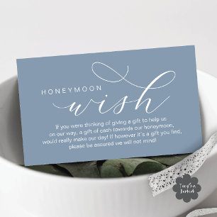 Wedding Honeymoon Wish, Fund, Modern minimal Enclosure Card