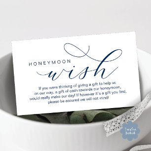 Wedding Honeymoon Wish, Fund, Modern minimal Enclosure Card