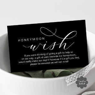 Wedding Honeymoon Wish, Fund, Modern minimal Enclosure Card