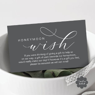 Wedding Honeymoon Wish, Fund, Modern minimal Enclosure Card