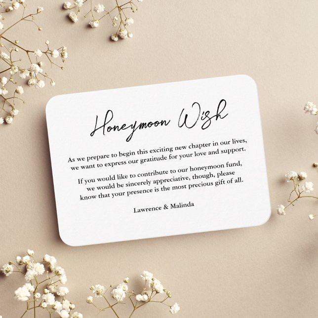 Wedding Honeymoon Wish Fund QR Code Enclosure Card (Creator Uploaded)