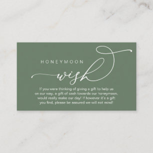 Wedding Honeymoon Wish, Gifts in Cash Wishing Well Enclosure Card