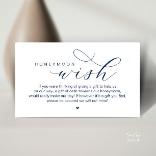 Wedding Honeymoon Wish, Modern Classy  Enclosure Card
