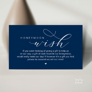 Wedding Honeymoon Wish, Modern Classy  Enclosure Card