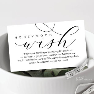 Wedding Honeymoon Wish, Modern elegance minimal Enclosure Card