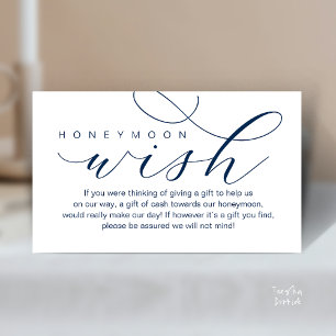Wedding Honeymoon Wish, Modern elegance minimal Enclosure Card