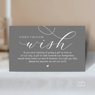 Wedding Honeymoon Wish, Modern elegance minimal Enclosure Card