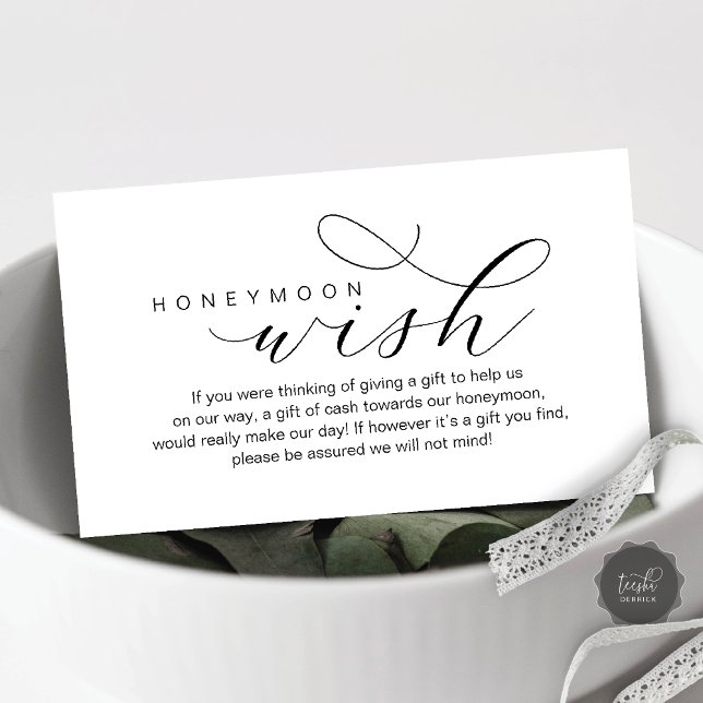 Wedding Honeymoon Wish, Modern elegance minimal Enclosure Card (Wedding Honeymoon Wish, Modern elegance minimal Enclosure Card)