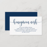 Wedding Honeymoon Wish or Fund, Modern Navy Blue Enclosure Card<br><div class="desc">This is the modern simple calligraphy Script,  Wedding Enclosure Card. You can change the Navy Blue,  and add your wedding honeymoon wish or honeymoon fund details in the matching font / lettering. #TeeshaDerrick</div>