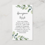Wedding Honeymoon Wish, Rustic Greenery Eucalyptus Enclosure Card<br><div class="desc">This is the Modern casual Greenery Eucalyptus,  minimal,  in Black ink,  Script minimalism,  typeface font,  Wedding Enclosure Card. You can change the font colours,  and add your wedding details in the matching font / lettering. #TeeshaDerrick</div>