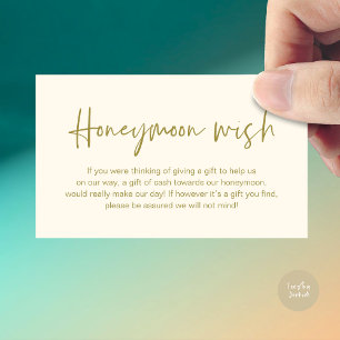 Wedding Honeymoon Wish, Wedding Gifts in Fund Cash Enclosure Card