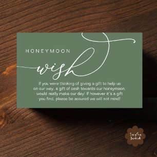 Wedding Honeymoon Wish, Wishing Well Gifts in Cash Enclosure Card