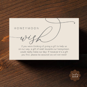 Wedding Honeymoon Wish, Wishing Well Gifts in Cash Enclosure Card