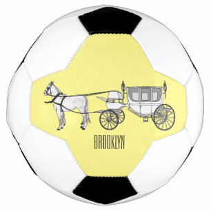 Wedding horse & carriage cartoon illustration football
