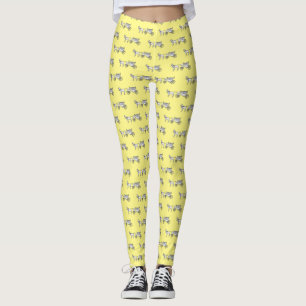 Wedding horse & carriage cartoon illustration leggings