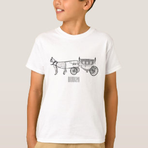 Wedding horse & carriage cartoon illustration T-Shirt