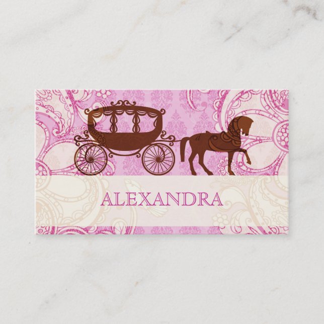 Wedding Horse & Carriage - Custom Text Business Card (Front)