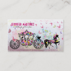 Wedding Horse & Carriage Flowers & Butterflies Business Card