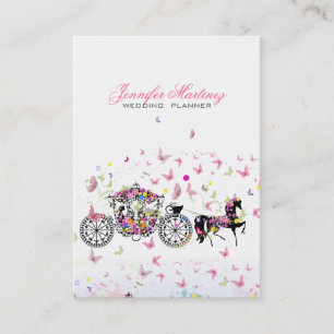 Wedding Horse & Carriage Flowers & Butterflies Business Card