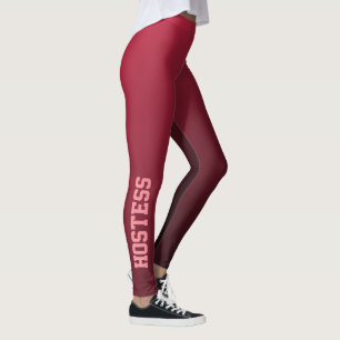 Wedding Hostess Burgundy Ombre Fashion Leggings