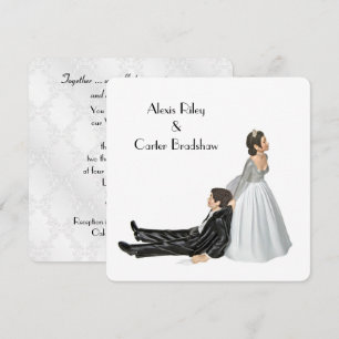 Wedding Humour On White  Invitation