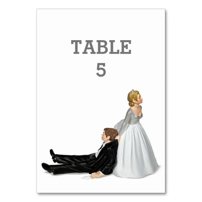 Wedding Humour Table Number (Front)