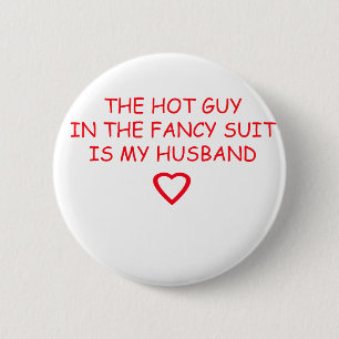 WEDDING HUSBAND STUFF 6 CM ROUND BADGE