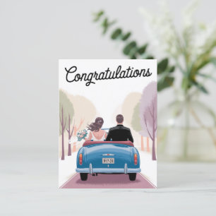 Wedding Husband Wife Congratulations Marriage Gift Postcard