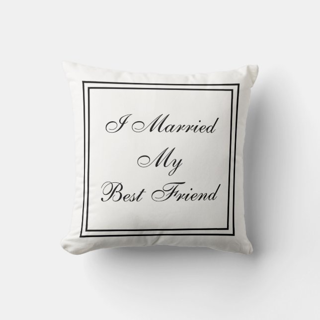 Wedding I Married My Best Friend Personalised Date Cushion (Front)