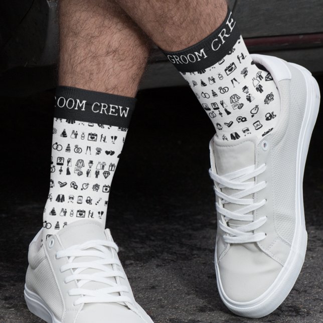Wedding Icons Groom Crew Custom Socks (Creator Uploaded)