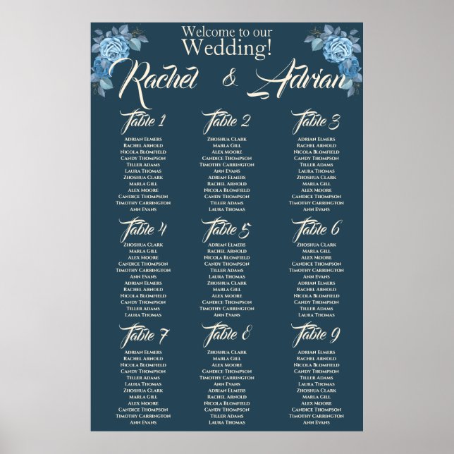 Wedding in blue and light blue colours.  poster (Front)