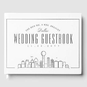 Wedding In Dallas    Modern Deco Skyline Guest Book