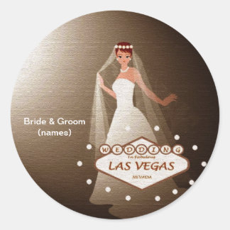 Wedding In Fabulous Las Vegas "Spotlight Bride" St Classic Round Sticker