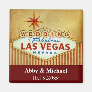 Wedding in Fabulous Las Vegas - Vintage Stripes Magnet