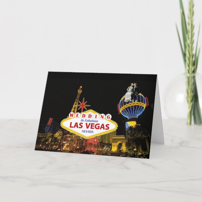Wedding In Fabulous Las Vegas  with Bride & Groom  Card (Front)