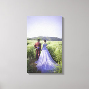 Wedding in Field Canvas Print