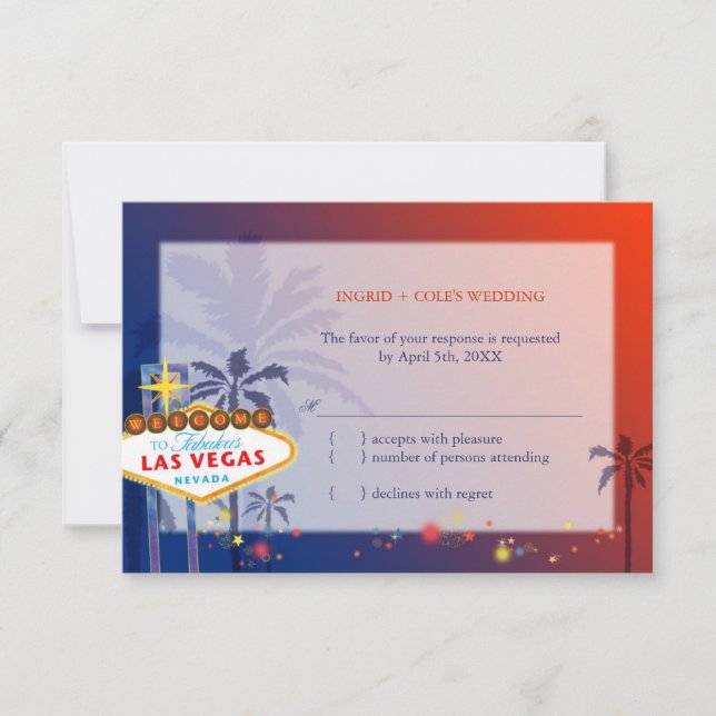 Wedding in Las Vegas Nevada RSVP (Front)