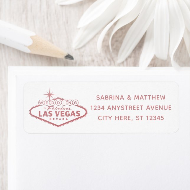 Wedding in Las Vegas Rose Gold Return Address (Insitu)