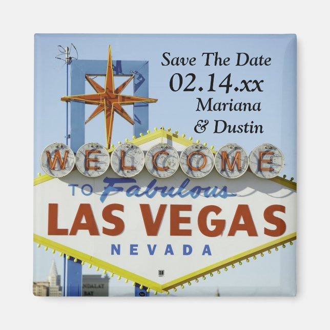 Wedding In Las Vegas Save The Date Magnet (Front)