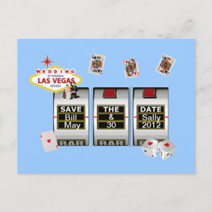 Wedding In Las Vegas "Save the Date" Slot Postcard