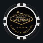 Wedding in Las Vegas Sign Casino Favour Poker Chips<br><div class="desc">Personalise these unique casino poker chip favours, perfect for a Las Vegas Theme destination wedding, bridal shower, bachelor or bachelorette party, stag party, save the date announcements, rehearsal dinner, and wedding party gifts. Awesome addition to hotel guest welcome bags! • • • • • • Click CUSTOMIZE FURTHER to change the background colour, fonts and...</div>