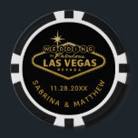 Wedding in Las Vegas Sign Casino Favour Poker Chips<br><div class="desc">Personalise these unique casino poker chip favours, perfect for a Las Vegas Theme destination wedding, bridal shower, bachelor or bachelorette party, stag party, save the date announcements, rehearsal dinner, and wedding party gifts. Awesome addition to hotel guest welcome bags! • • • • • • Click CUSTOMIZE FURTHER to change the background colour, fonts and...</div>