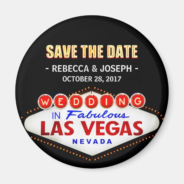 Wedding in Las Vegas Sign - Neon Save the Date Magnet (Front)