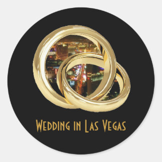 Wedding in Las Vegas Wedding BandsSticker Classic Round Sticker