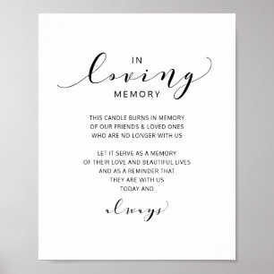Wedding In Memory Remembrance Sign Lively Script
