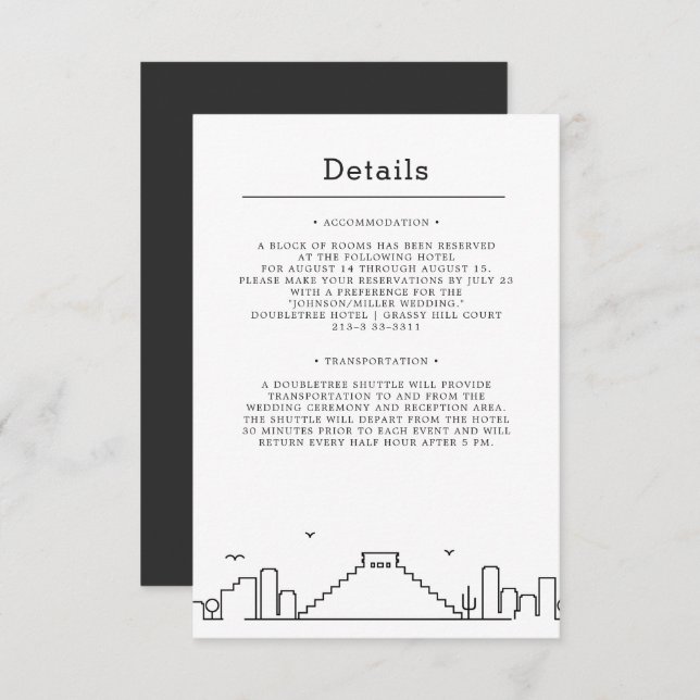 Wedding in Mexico | Guest Details Invitation (Front/Back)