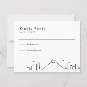 Wedding in Mexico   Stylised Skyline RSVP Card