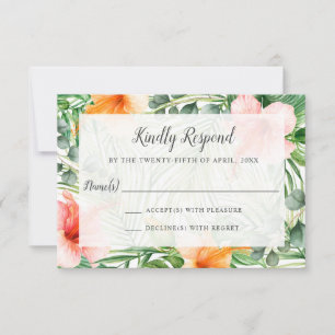 Wedding in Paradise Tropical RSVP Card