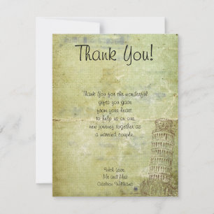 Wedding in Pisa Flat Thank You Card