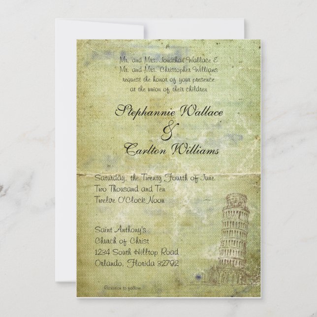 Wedding in Pisa Invitation (Front)